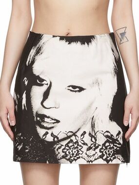 SSENSE Rose Murdoch Exclusive Black Graphic Lucy Mini Skirt